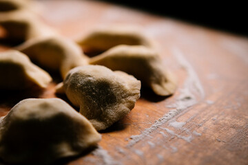 Homemade dumplings, homemade Ukrainian dish