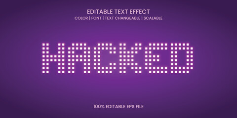 hacked neon editable text effect template