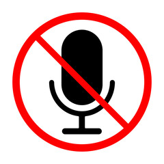 Microphones forbidden sign, Recording prohibited,No Microphone