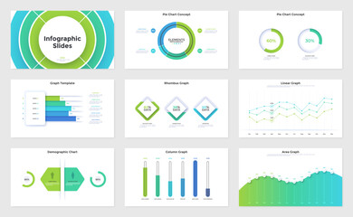 Vector Set of 9 Infographic Templates