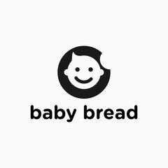 baby cake logo design vector silhouette illustration