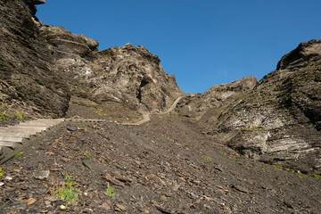 Stairs up the mountain, Sefinenfurgge Pass Switzerland