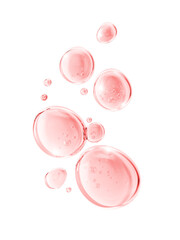 Pink Collagen Skin Serum, gluta cosmetic Vitamin, skin care cosmetics solution Background. 3d rendering.