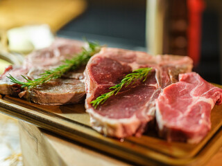 fresh steak in the kitchen