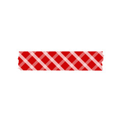 Red Christmas decorative tape in a cell. Vector graphics