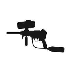 Paintball Gun Icon Illustration Silhouette Black