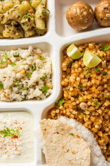 Indian Upwas thali, fasting food platter or thali for home delivery or takeaway parcel for any Vrat