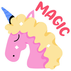 Premium flat sticker of horse 