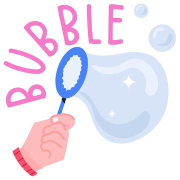 A flat sticker icon of bubble wand 