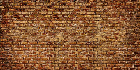 Red and yellow Brick wall texture background