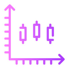 candlestick chart gradient icon
