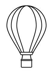 Obraz premium Hot air balloon icon. Outline vector illustration isolated on white background. Coloring book page for children.
