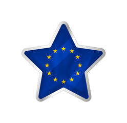 European Union flag in star. Button star and flag template. Easy editing and vector in groups. National flag vector illustration on white background.