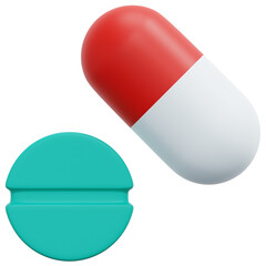 pills 3d render icon illustration