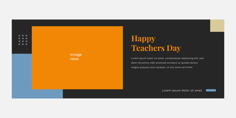 Creative happy teacher day banner design template. Suitable for content social media, printing, advertising, and promotion