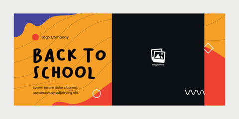 Creative back to school  banner design template. Suitable for content social media, printing, advertising, and promotion