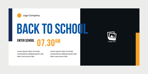 Creative back to school  banner design template. Suitable for content social media, printing, advertising, and promotion
