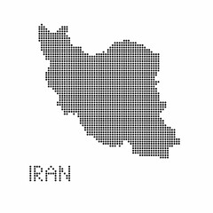 Iran map with grunge texture in dot style. Abstract vector illustration of a country map with halftone effect for infographic. 
