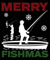 Merry Christmas Vector T-Shirt Design Template