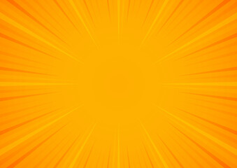 Orange sunburst pattern background. Summer banner