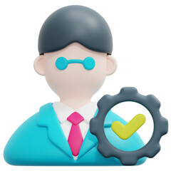 manager 3d render icon illustration