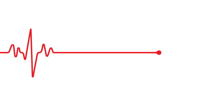 Hearbeat red line. Pulse red vector trace. EKG cardio line