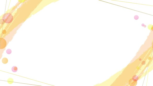 ドットとブラシストロークのフレーム（オレンジ）4K/ 50秒ループ