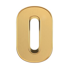 0 zero 3d number gold sign