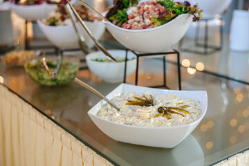 Delicious salad buffet at a wedding
