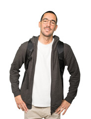 Fototapeta premium Depressed student doing a gesture of stress