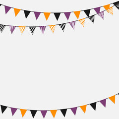 Obraz premium Halloween triangular buntings flat vector background