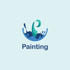 painting logo template vector icon design