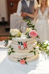 Beautiful wedding cake close-up