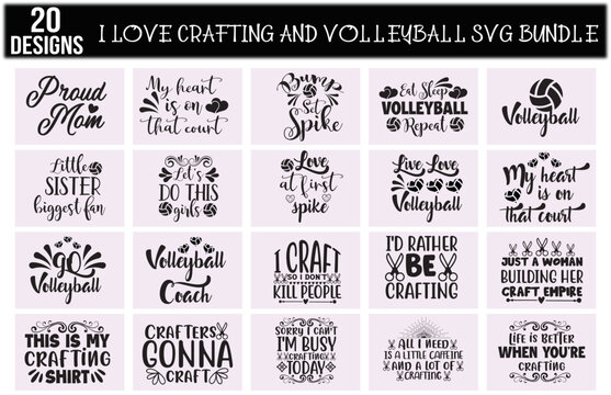 I Love Crafting And Volleyball Svg Bundle