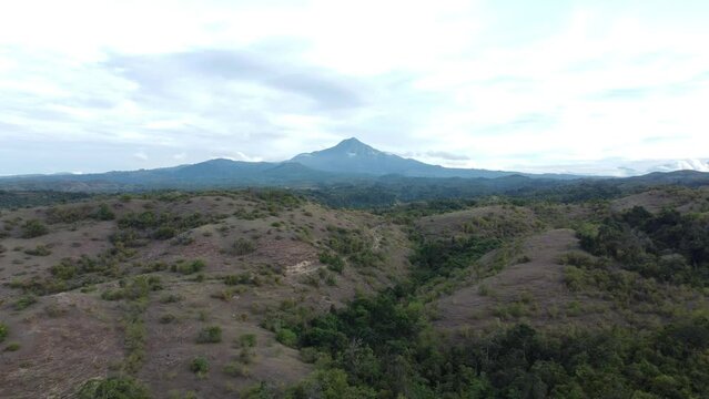 Aerial view of Mount Seulawah Agam, Aceh, Indonesia.