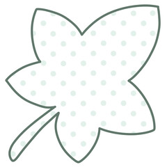 line art leaf polka dot 