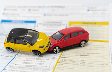 cars accident insurance report - miniature Toys illustration