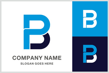 Monogram Letter PB Business Company Stock Vector Logo Design Template