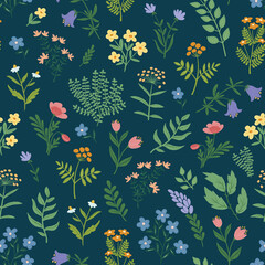 Mille fleurs seamless pattern. Great design for any purposes. - 529647789