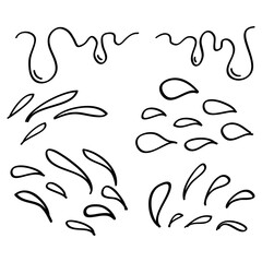 hand drawn water drop in doodle style