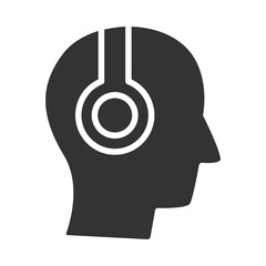 listen vector glyph icon isolated on white background. listen stock vector icon for web, mobile app and ui design