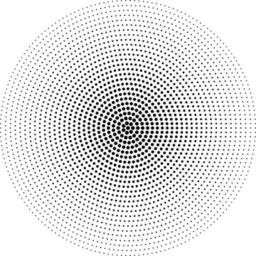 Radial gradient dot effect with a transparent background