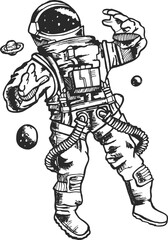 Fototapeta na wymiar Astronauts Illustration
