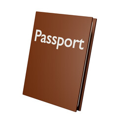 Brown passport with whire letter 3d illustration travel concept for tourism advertising