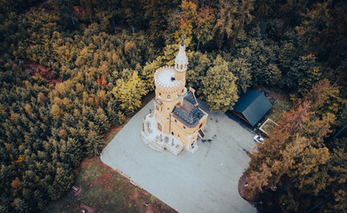 Goethe's Lookout Tower (Goethova vyhlídka) in Karlovy Vary, Czech Republic
