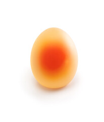 Naked egg. Often an subject of an household science experiment. Created by soaking an egg in vinegar. The vinegar dissolves the eggshell which is made of calcium carbonate, leaving an naked egg. 