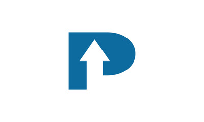 Letter P Financial Logo. Marketing And Financial Business Logo. P Financial Logo Template with Marketing Growth Arrow