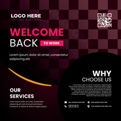 Welcome Typography Modern Colorful Square Banner