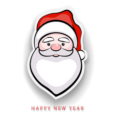 Silhouette of the head of Santa Claus in a red cap