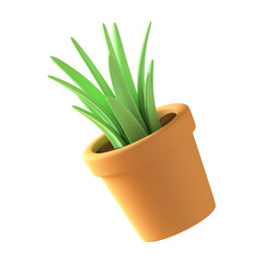 3d floating element plant icon 